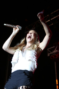 Leanne Rimes letting it all out for the final performance of the night at Rock and Country Music festival.
