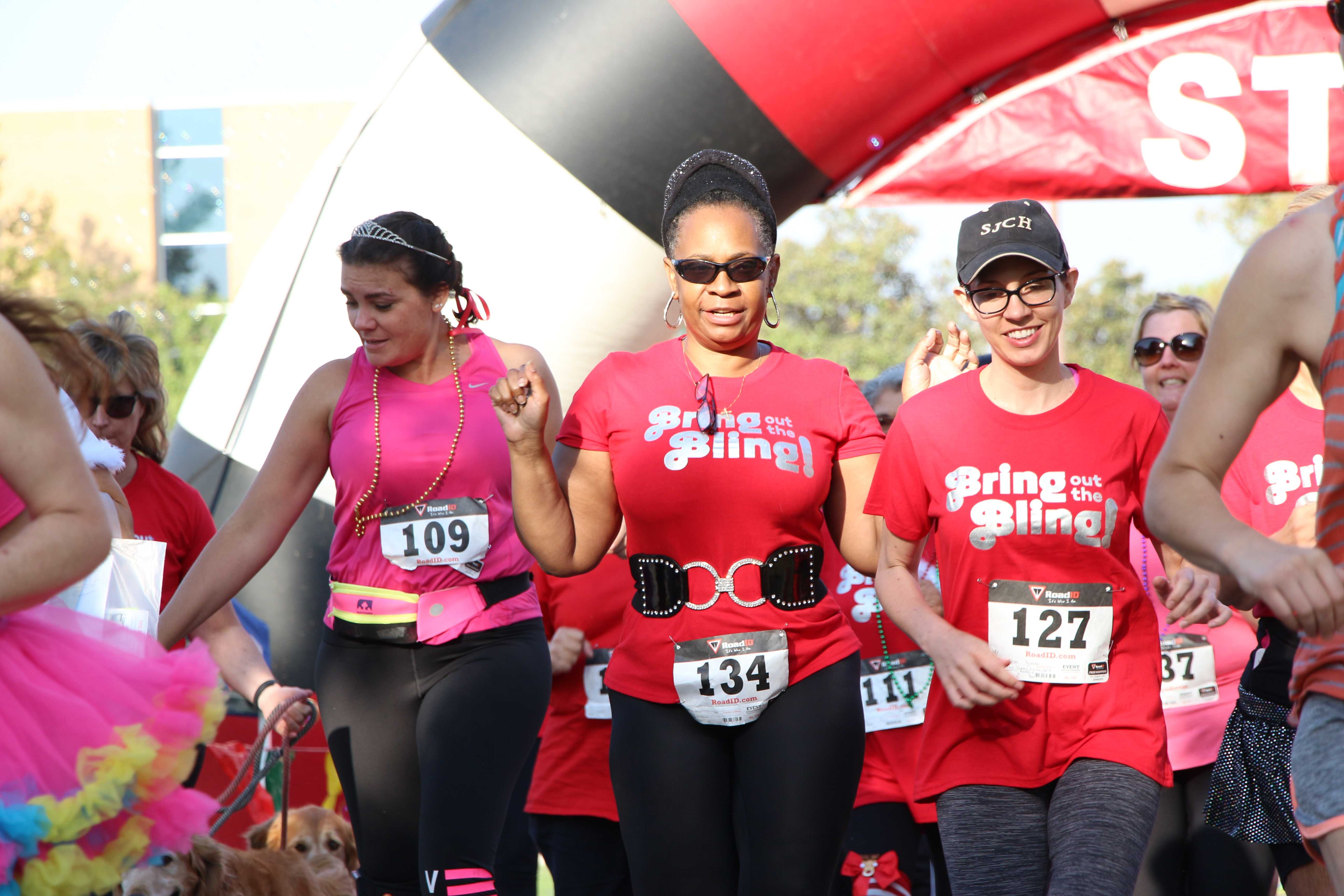 Bring out the Bling participants wore accessories as bling during the 5K fun run at CSUB on Saturday.  Photo by Alejandra Flores/ The Runner