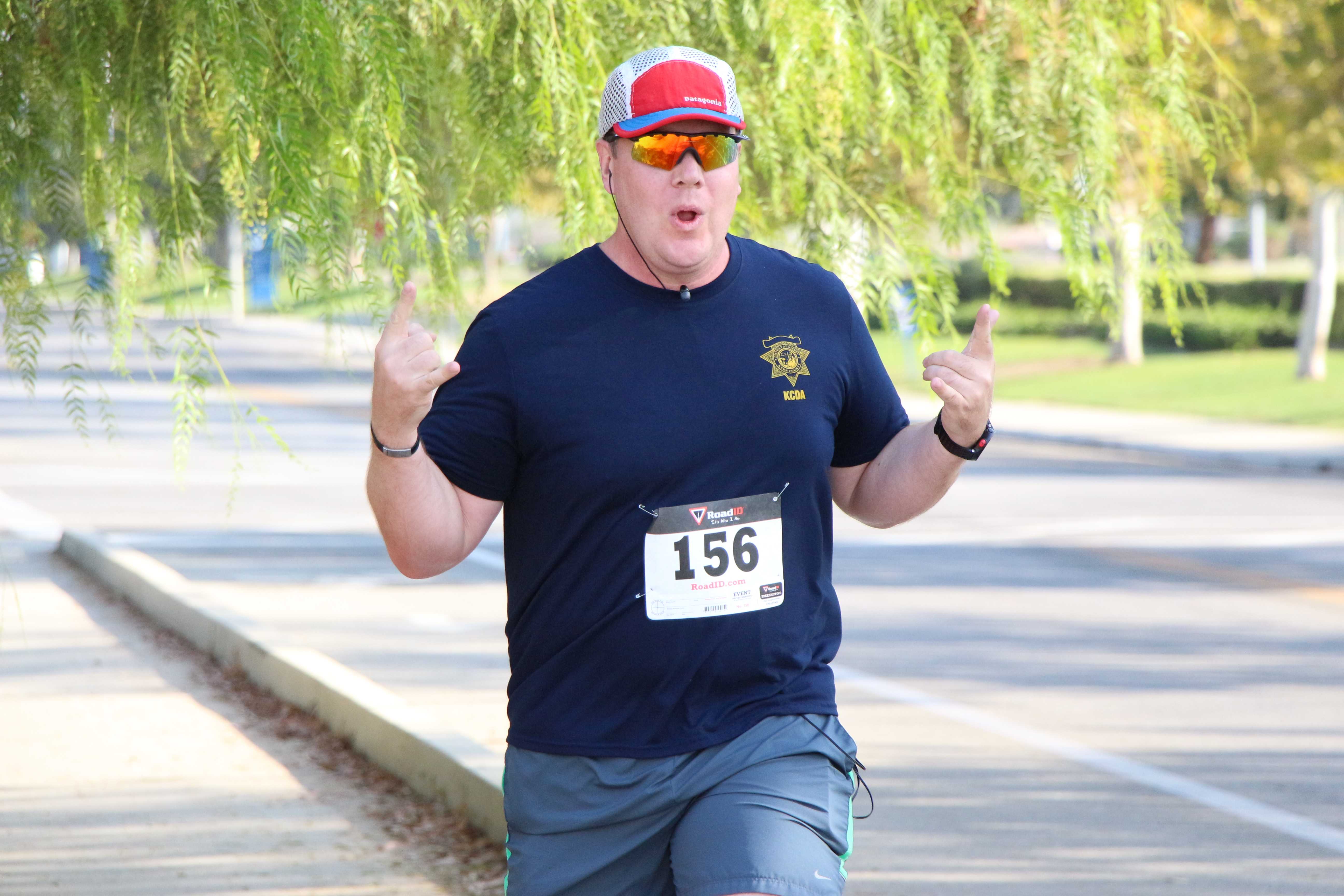 Brandon Stallings nearing the finish line of the Bring out the Bling 5K Fun Run at CSUB on Saturday.  Photo by Alejandra Flores/ The Runner