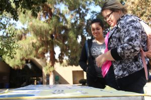 CSUB students had the chance to give their input on some of the garden's features. Photo by Esteban Ramirez/The Runner