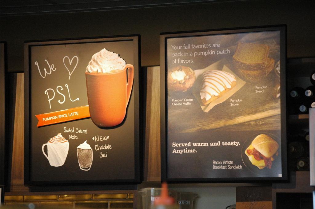 Starbucks offers a wide variety of pumpkin spice flavored drinks and treats to satisfy autumn taste buds. 