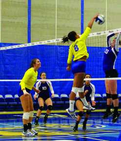 Volleyball continues dominant run against conference rival