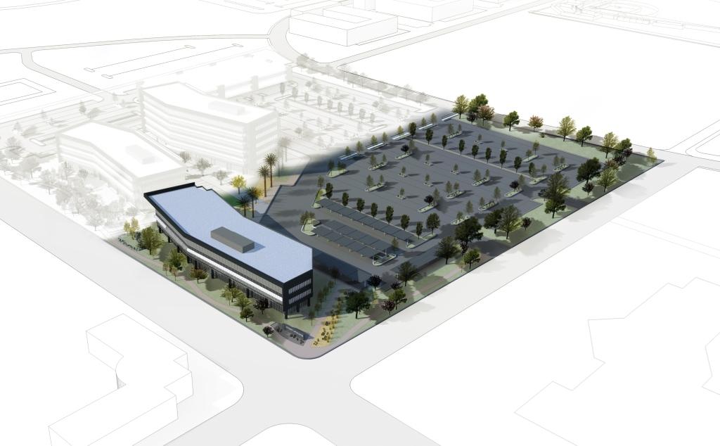 Artist rendition of new University Office Park from CSU Bakersfield President's Monthly Update.