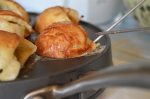 Alex Ripepi of The Curious Kitchen Column, Cooks ebleskivers, a Danish Dish. Photos by Marisel Maldonado