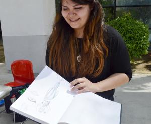 Cristal Mondragon, junior, is a member of the CSUB Fashion Club. She shared her sketchbook of designs on April 7 at the CSUB Fashion Club flash tattoo fundraiser. 