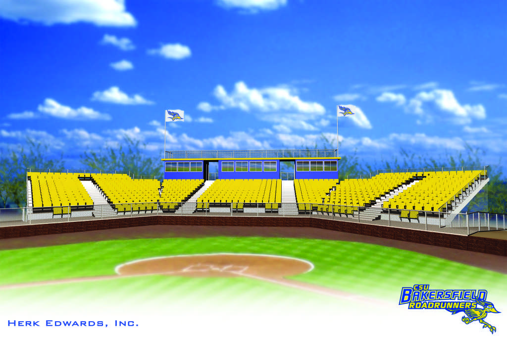 The artist's rendition of what the new press box at CSUB’s Hardt Field will look like.
Photo courtesy of CSUB Athletics