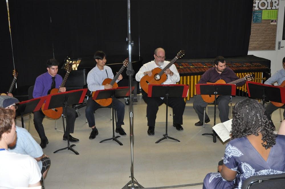 The CSUB Guitar Ensemble performed their final recital of the year at the CSUB 
Chamber Music Concert on May 31.
Photo by Patti Morris/The Runner