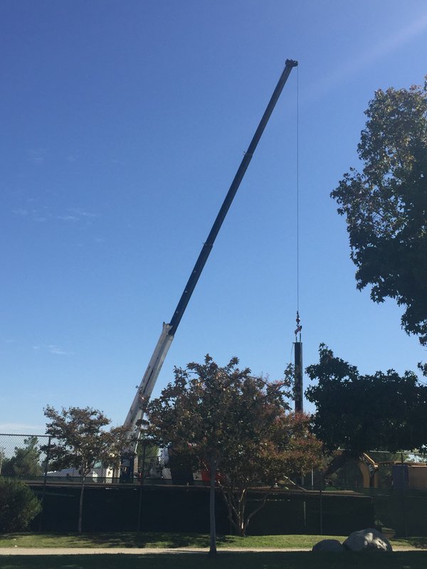The Roadrunner Softball Complex getting new safety pads for the backstop on Oct. 19.
Photo courtesy of Karen Langston
