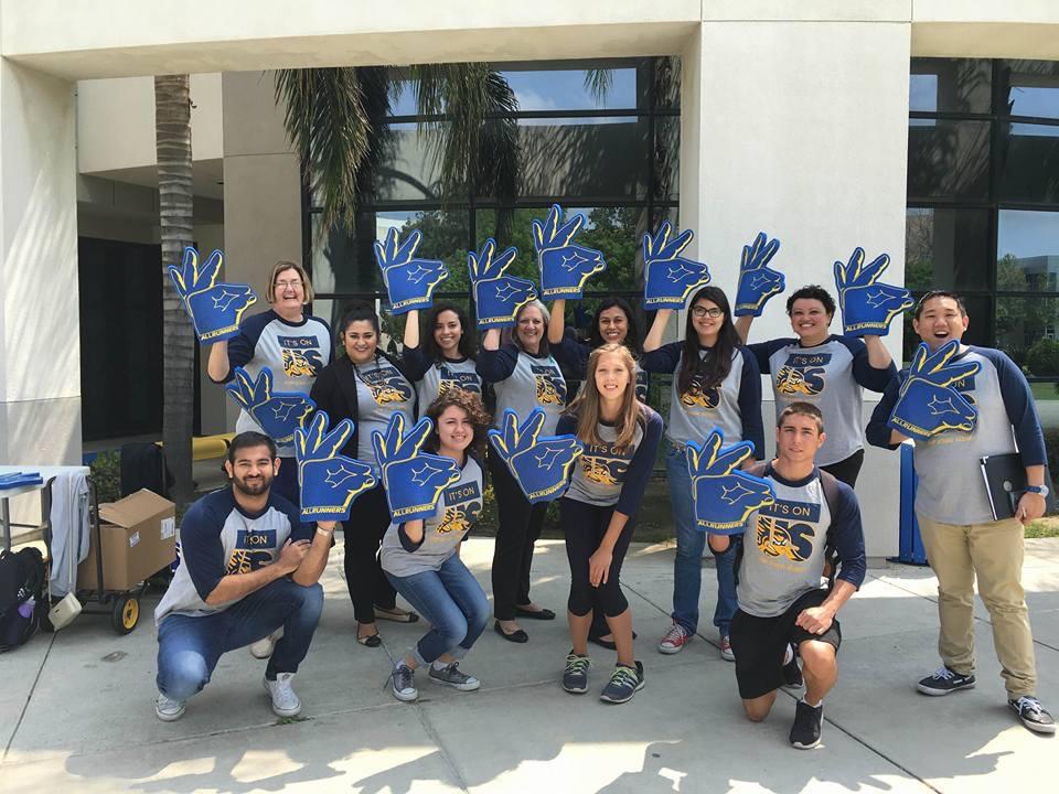 CSUB students, faculty, staff and administration pose for a photo wearing their "It's On Us" during the "Wear Your 'It's On Us' Shirts" event on April 12.
Photo courtesy of Mike Kwon