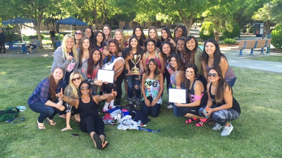 Gamma Phi Beta poses for photos after winning Greek Week on April 15.
Photo courtesy of Mary Guenette