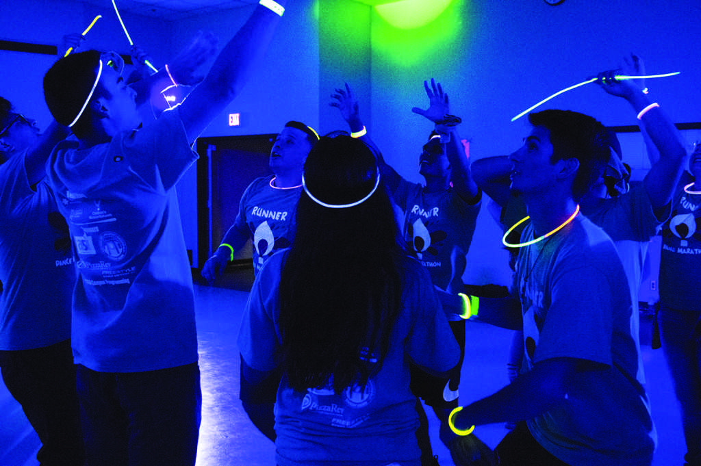 CSUB students dancing Friday night to raise money for local hospital.
