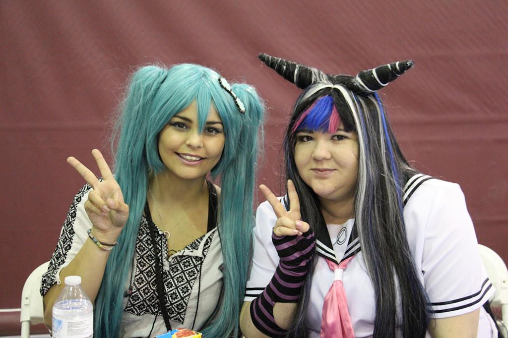 Karina Diaz/The Runner Representatives Samantha Patterson and Cristina Garza from Bakersfield anime picnic pose for a photo at the Japanese Night Festival on Friday, May 20 at the Student Recreation Center.