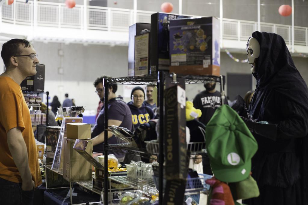 A Sith barters with a vendor at the Matsuri event in the Student Recreation Center on May 20. 
Photo by Ben Patton/The Runner