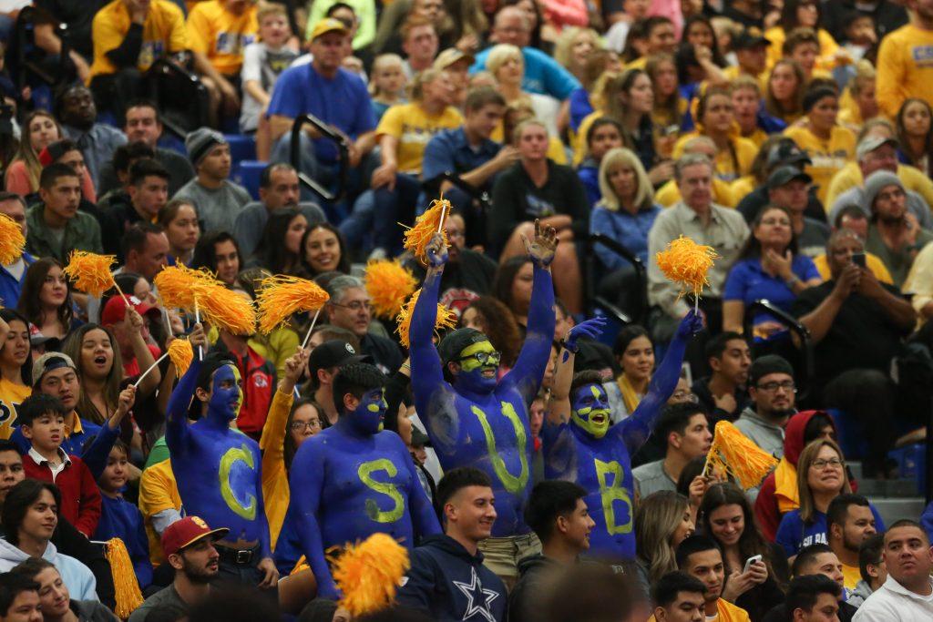 CSUB fans cheer on the Roadrunners against the Fresno State Bulldogs Tuesday, Nov. 22.
Photo by AJ Alvarado/The Runner