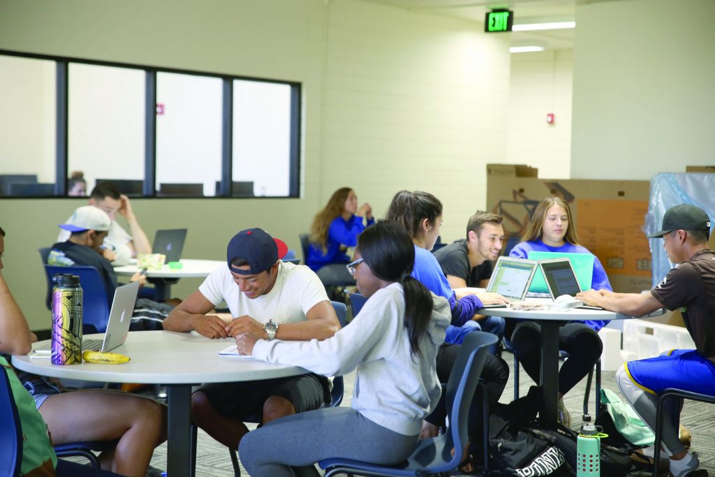 Students study at the new Keagly center for Student Success and utilize the tutoring opportunities on Oct. 17. 
Photo by Karina Diaz/The Runner