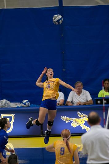 CSUB senior outsider hitter Carol Grasso was named WAC Player of the Year for the 2016 indoor volleyball season. 
Photo by AJ Alvarado/ The Runner 