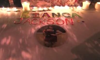 A vigil is held on Oct. 22, 2010 to honor Bianca Jackson.
Screenshot of video from KGET-TV17