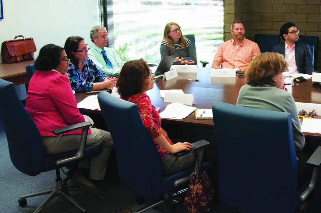 Dr. John Tarjan raises questions during the Academic Senate meeting on Oct. 12 in the Health Center conference room. 
Photo by Jarad Mann/ The Runner