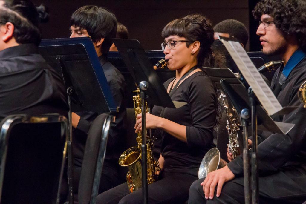 Members of the CSUB Concert Band perform arrangments in the Doré Theatre on Nov. 13.
Photo by Scot Swan/The Runner