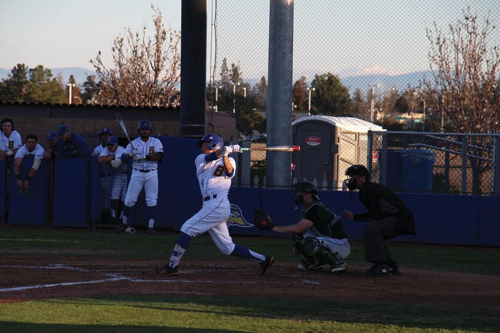 CSU Bakersfield junior catcher Ryan Koch attempts to out maneuver Dartmouth’s defense early in the 1st inning.

All photos by Aaron Mills/ The Runner