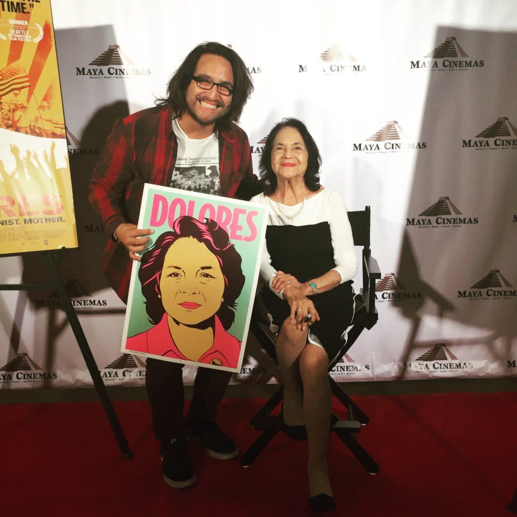 Photo courtesy of Jorge Moraga
Meeting La Pasionaria Chicana, Dolores Huerta, Maya Cinema, Sept. 2017