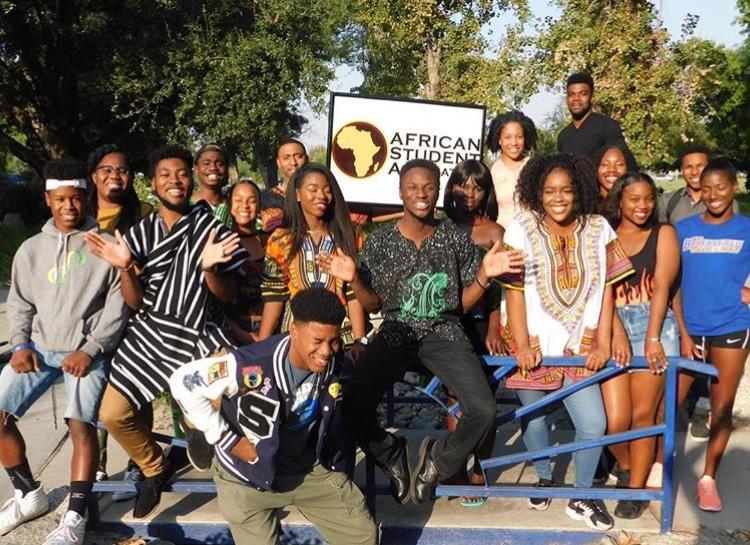 Photo by Morayo Olujumu 
African Student Association club members pose at CSUB on October 13, 2017.
