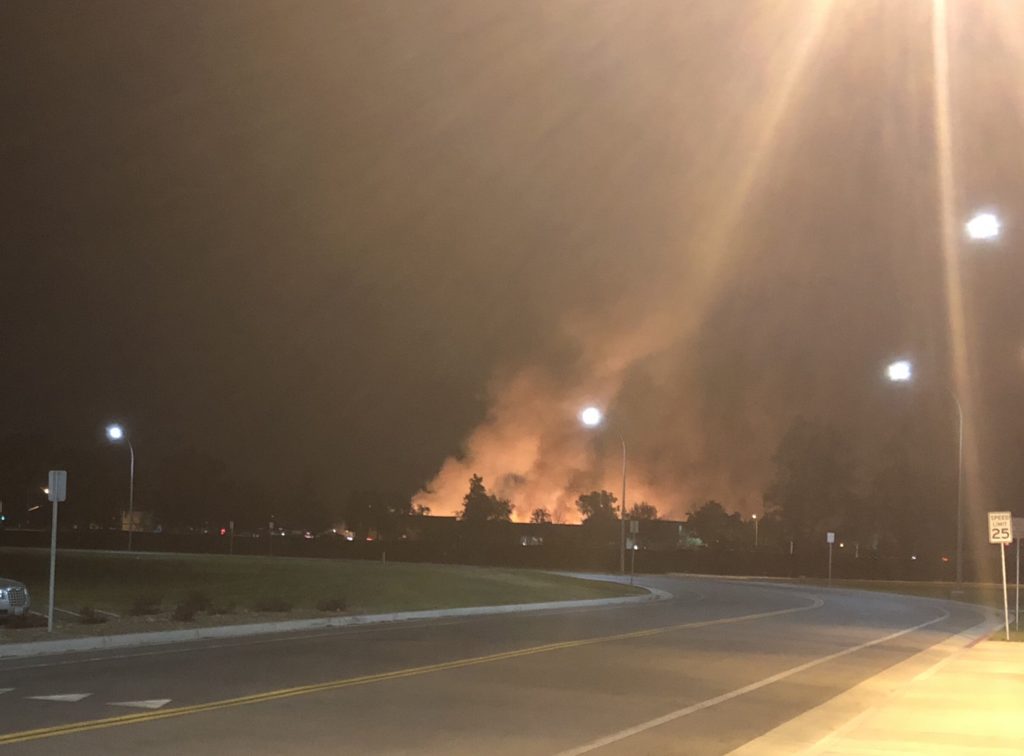 Roaring fire near campus under investigation
