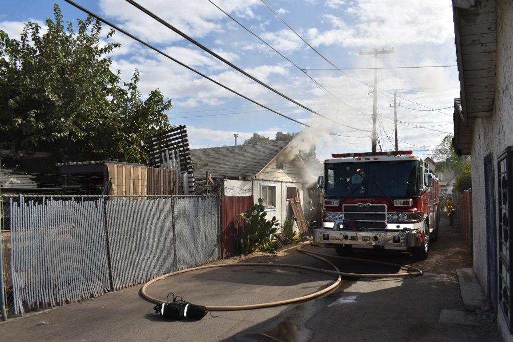 Photo Credit: Chad Mullen
Firefighters respond to a fire northwest of the intersection of Q Street and 21st Street.