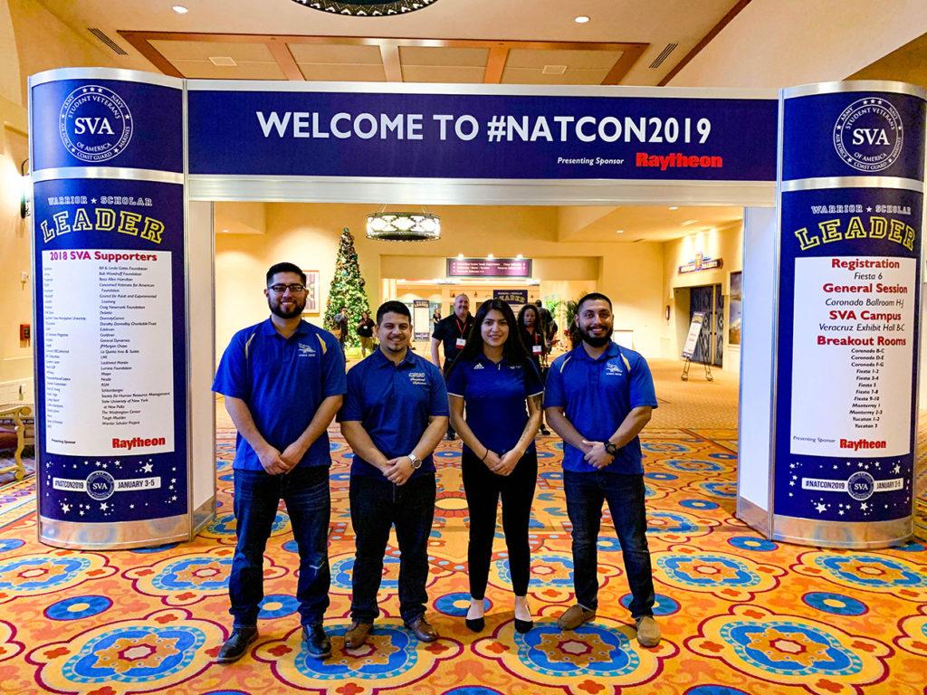 CSUB student veterans (from left to right) Ulyses Rodriguez, Juan P. De La Torre, Yessenia Mendoza, and Raymundo Perez Arellano attend the Student Veterans of America Conference in Orlando, Florida from Jan. 3 to 5.
Photo courtesy of Ulyses Rodriguez