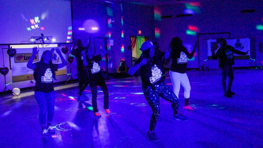 Lead by Guinness World Record holder, Carrie Swidecki, students and guests come together to play “Just Dance” on Mar 9 in the Student Union Multi-Purpose Room.
