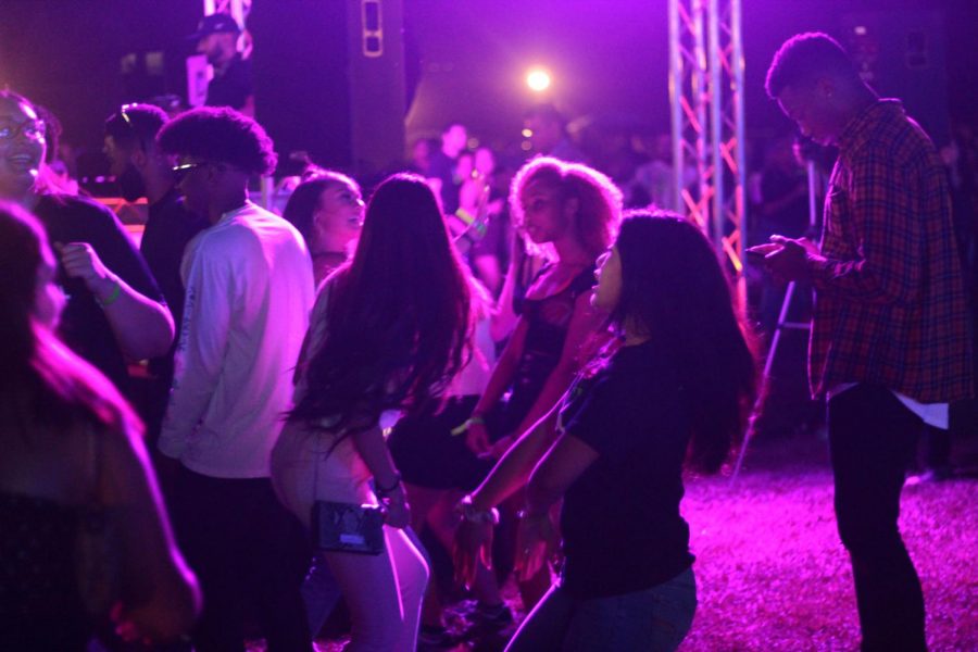 A group of CSUB students dance during the 5th annual Runners Night Carnival.
