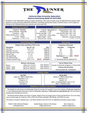 Runner national rate sheet
