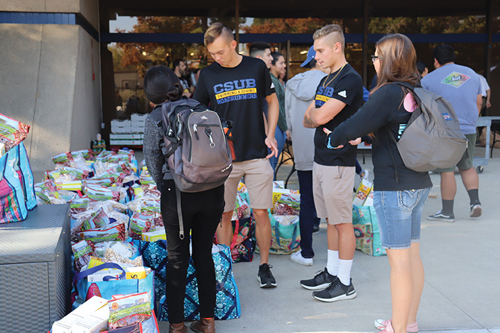 As many as 15 student volunteers participated in the food distribution on Nov. 18, 2019.