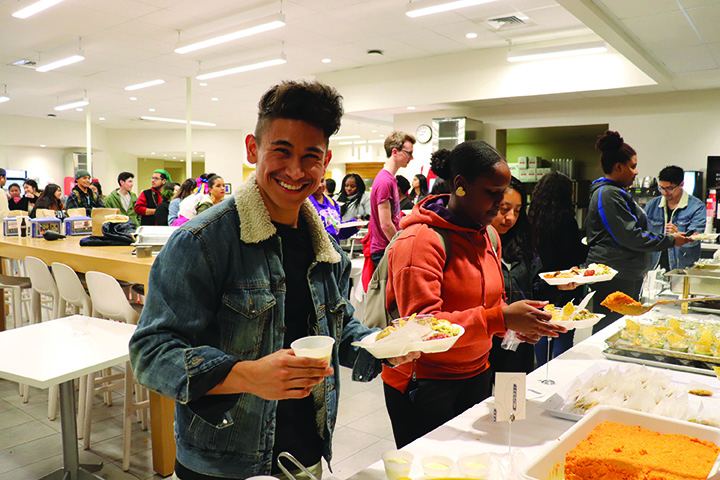David Hull, a student at CSUB, was one of many students who attended International Food and Culture show. In the event, students had the opportunity to taste foods from around the world prepared by international faculty, staff and students at Runner Café on Nov. 20, 2019.