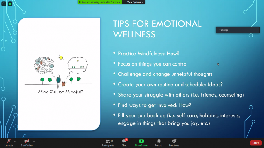 Tips on practicing mental wellness during the Brown Bag discussion on Sept. 18.