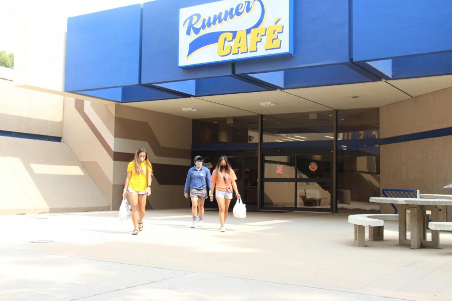 CSUB students, Kailee, Kimberly, and Beatrice (left to right), live on the same floor, in the dorms at CSUB. October 5, 2020. 