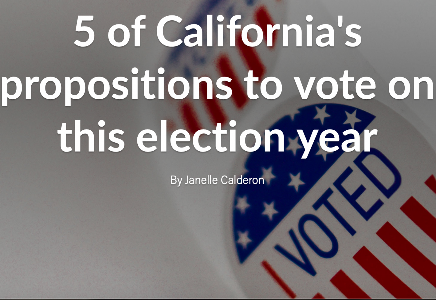 Five California propositions What you need to know The Runner