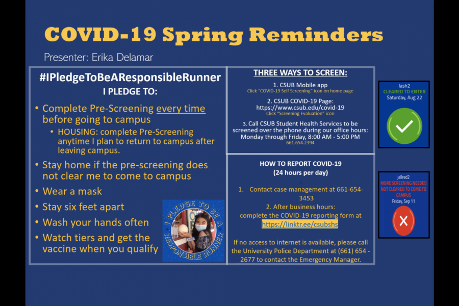 One part of the slideshow provided by CSUB faculty during the President's open Forum on Thursday, Feb. 11.