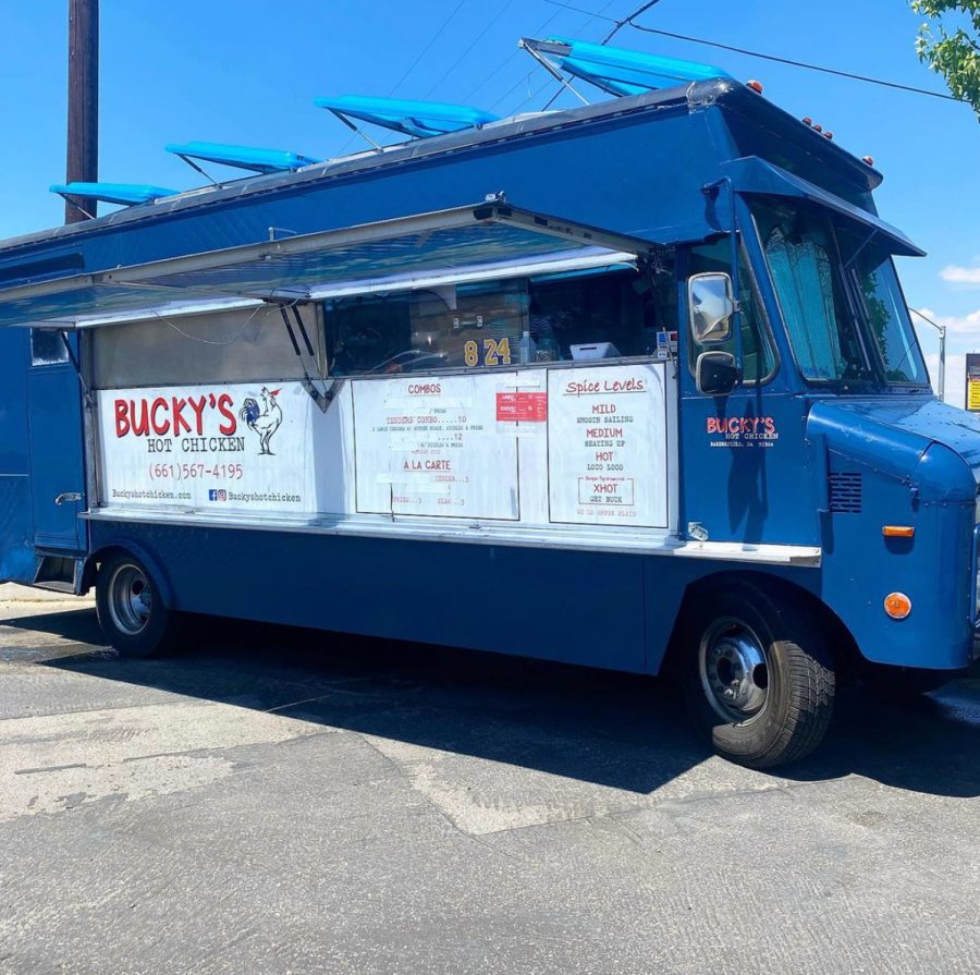 Bucky's Hot Chicken truck at 1125 Coffee Road Bakersfield, CA. Photo from Buck'y Hot Chicken's Instagram May 20, 2020.
