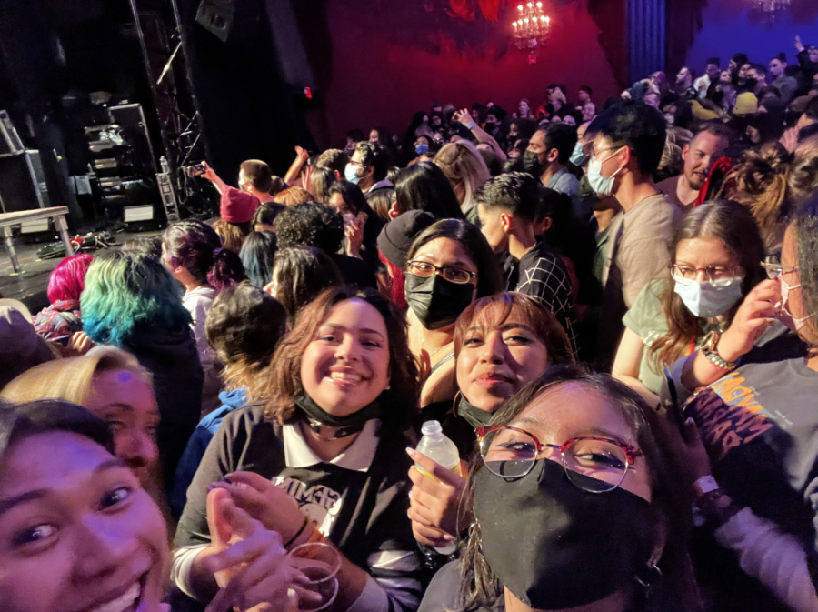 Opinions writer Kiara Zabala takes a selfie at a concert at the El Rey theatre in Los Angeles, showing she's the only one wearing a mask.