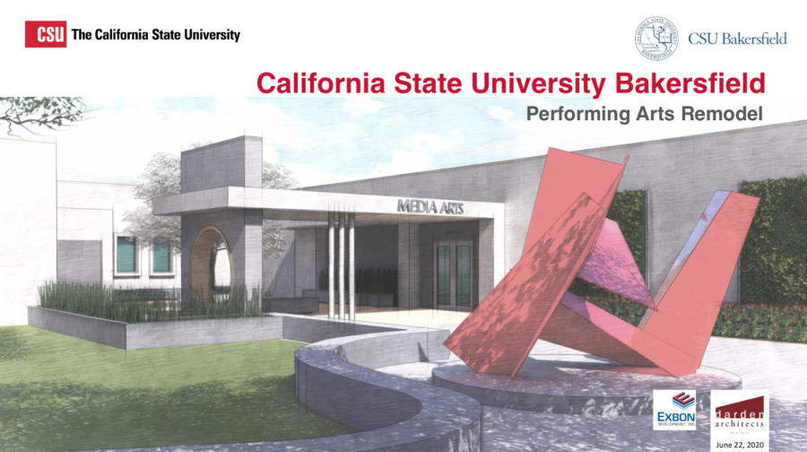 performing arts building remodel rendering