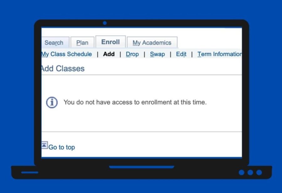 computer showing no access to registration