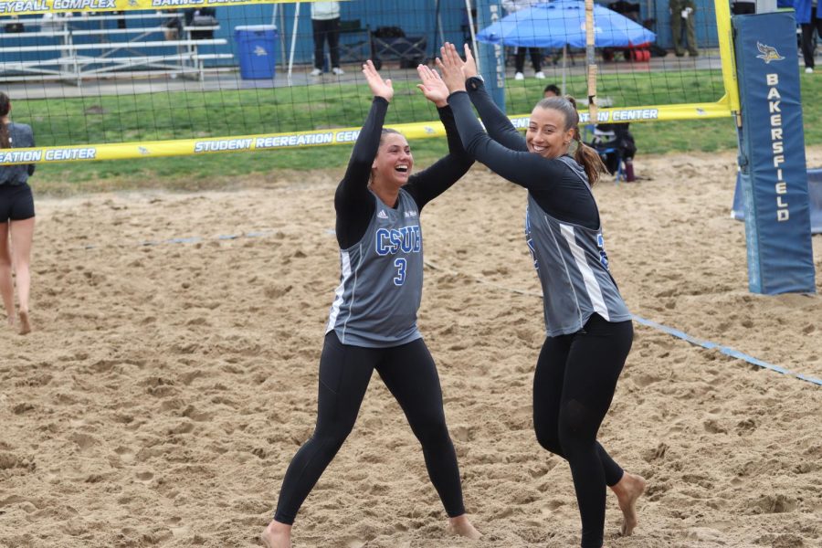 photo of volleyball players celebrating