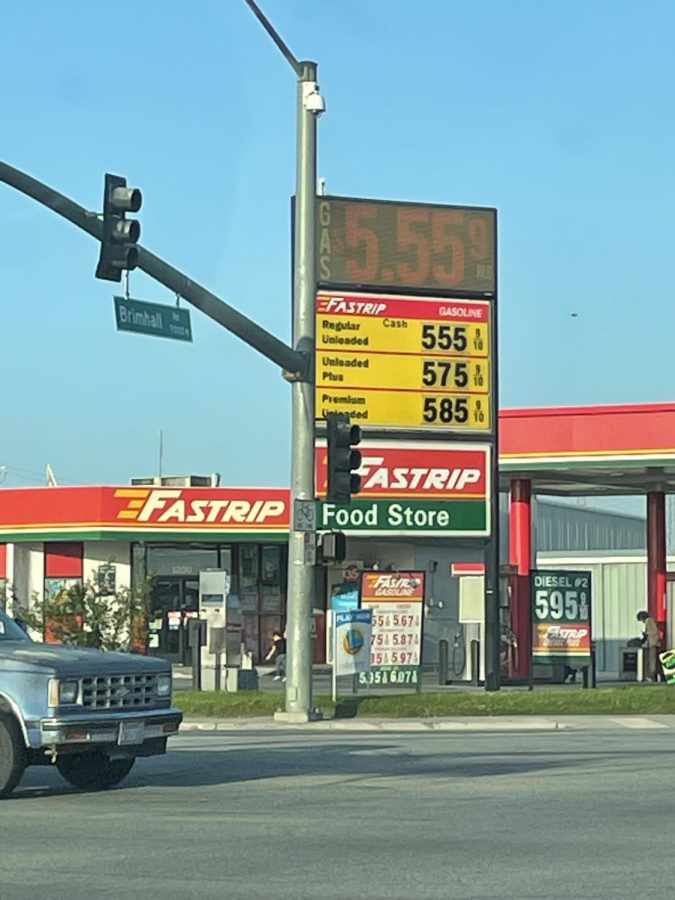 Gas prices at the gas station on Brimhall and Coffee Road.