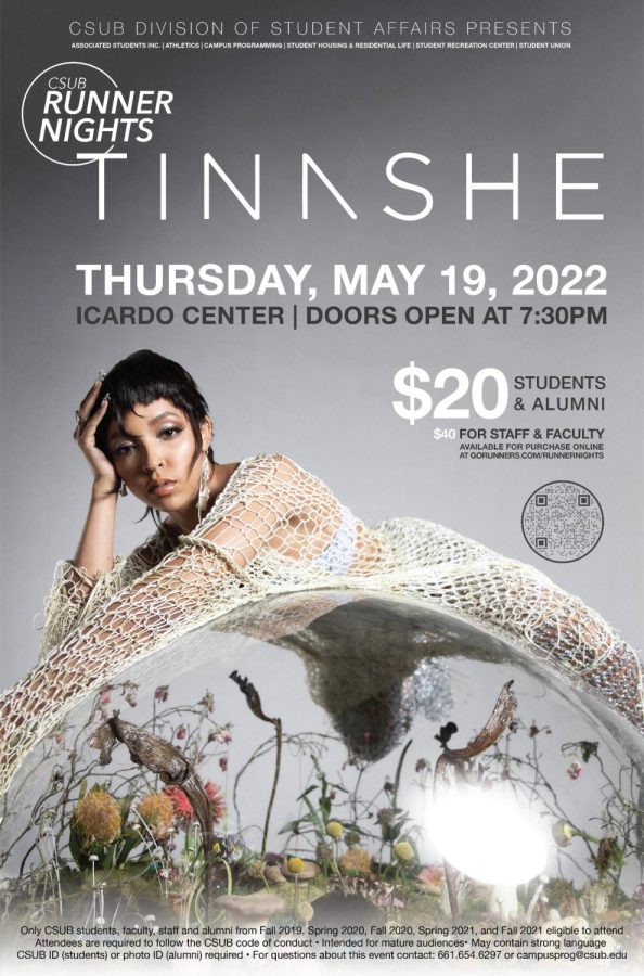 Flier for Runner Nights featuring Tinashe