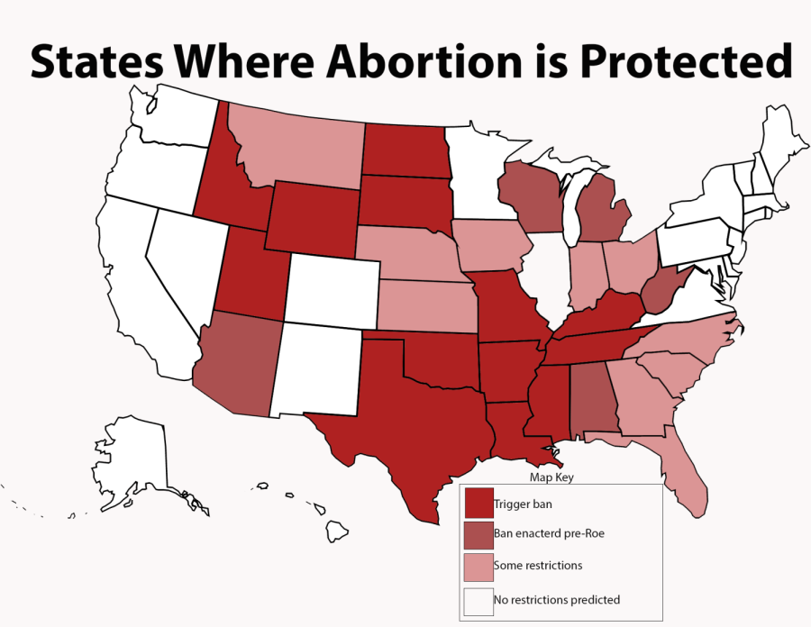 illustration of map where abortion is protected