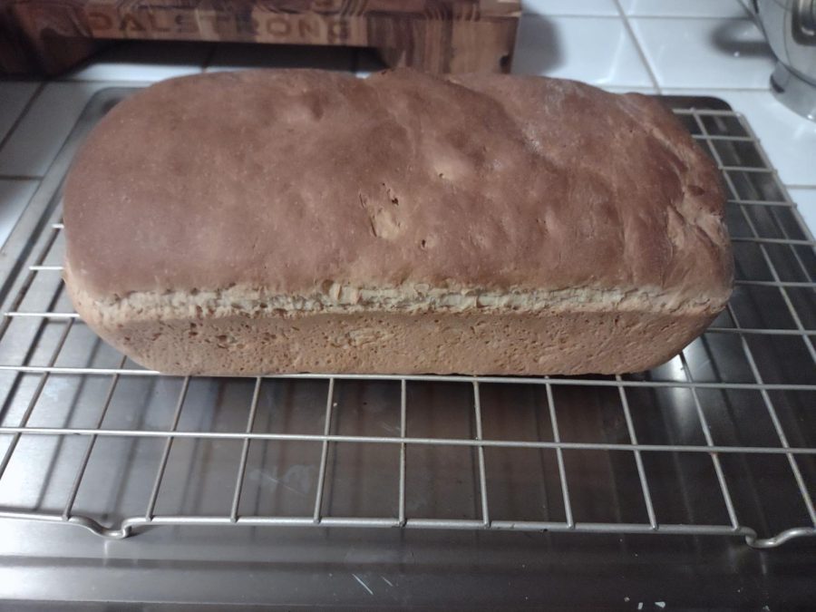 The loaf, cooling on a wire rack. Photo by Frankie Nadal.