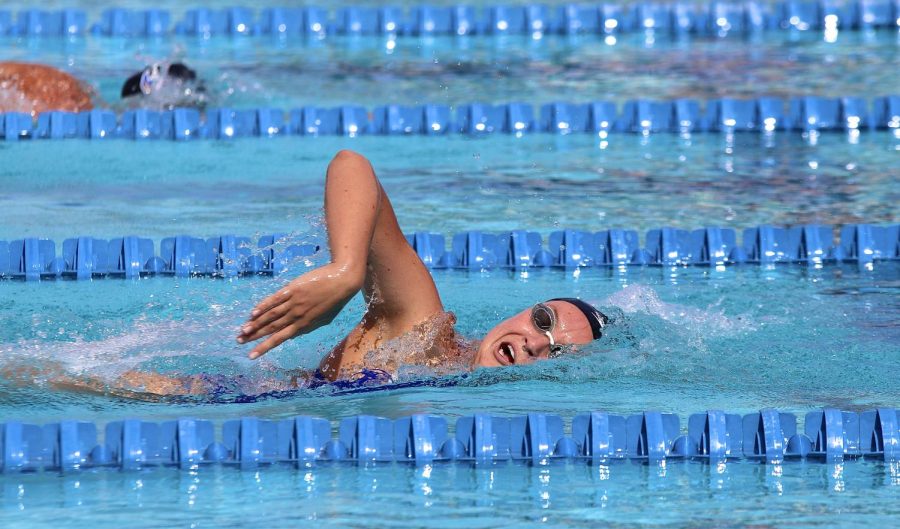Kylie Ney won the first individual event of the day in the 1000 yard freestyle with a time of 10:35.47 on Saturday, Oct. 22, 2022 at the Hillman Aquatic Center. 