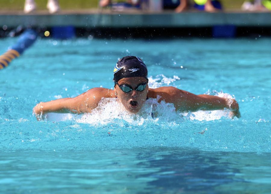 Lorena Jerebic won the 100 yard butterfly with a time of 57.79 while snatching three other wins in the 200 butterfly, 200 medley relay, and 400 freestyle medley relay on Saturday, Oct. 22, 2022 at the Hillman Aquatic Center. 