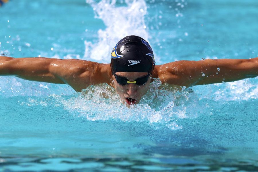 Freshman, Vili Sevic, won the 200 yard butterfly in a blowout with a time of 1:49.90 on Saturday, Oct. 22, 2022 at the Hillman Aquatic Center. 